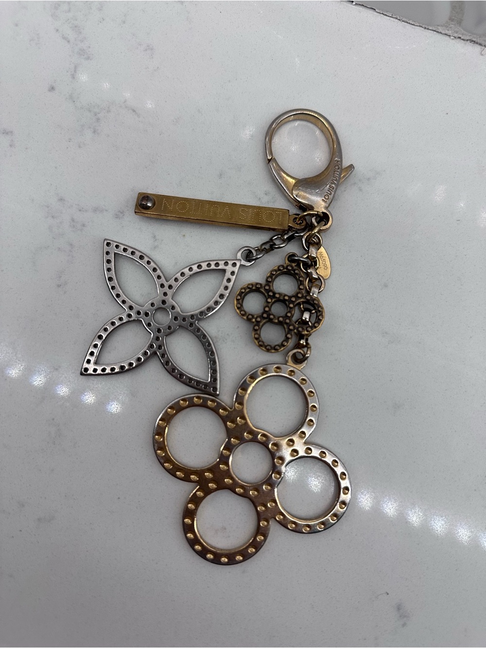 LOUIS VUITTON Goldtone Tapage key holder and bag charm
